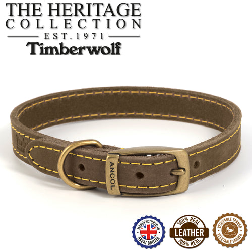 Ancol Timberwolf Leather Collar L