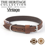 Ancol Vintage Leather Padded Collar 35-43cm Size 4