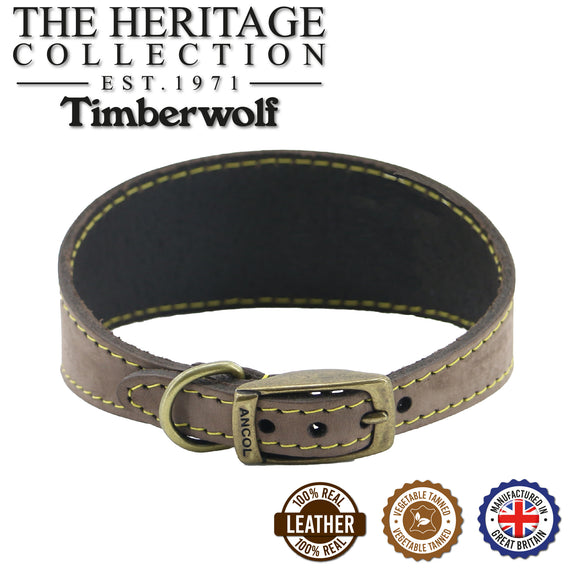 Ancol Timberwolf Whippet Leather Collar