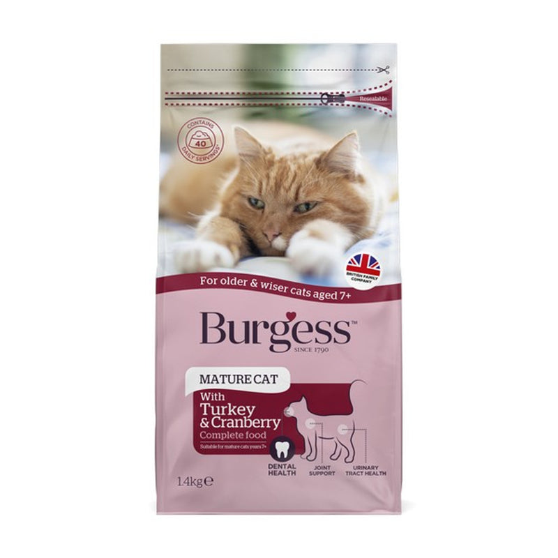 Burgess Mature Cat Turkey & Berry 1.4kg