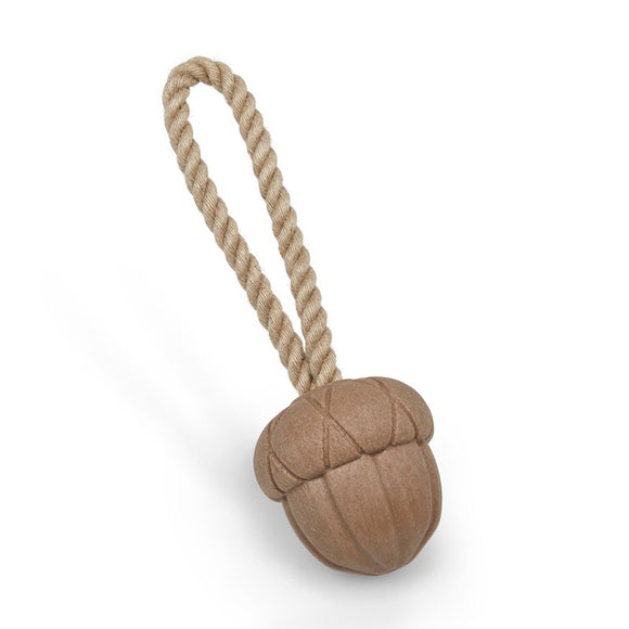 PETFACE ACORN ON A ROPE TPR DOG TOY