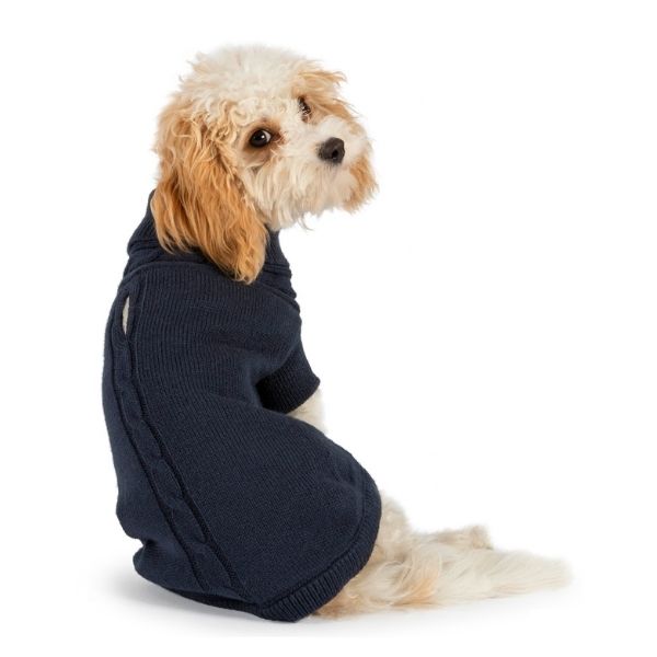 Ancol Cable Knit Jumper Small Navy