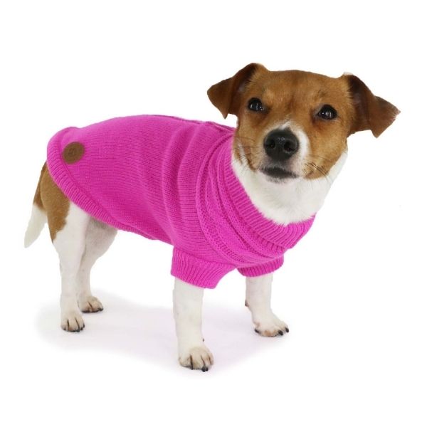 Ancol Cable Knit Jumper XS Pink