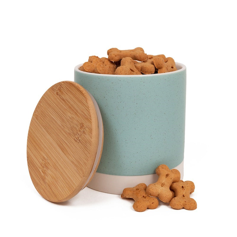 Penrose Stoneware Jar & Bamboo Lid Teal