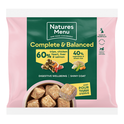 Natures Menu 60/40 Tripe, Chicken, Heart, Liver and Salmon with Veg Nuggets 1kg