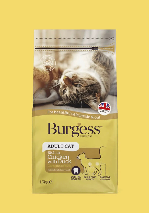 Burgess Adult Chicken and Duck 1.5kg - Clearway Pets