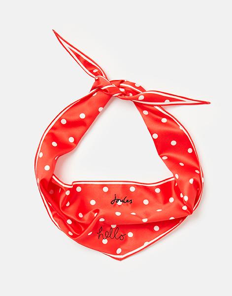 JOULES RED "HELLO" POLKA DOT NECKERCHIEF