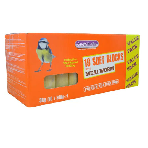 Suet to Go Block Mealworm Value Box x10