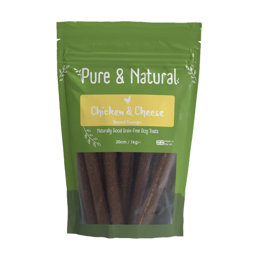 Pure & Natural Chicken and Cheese Sausages 20cm 1kg