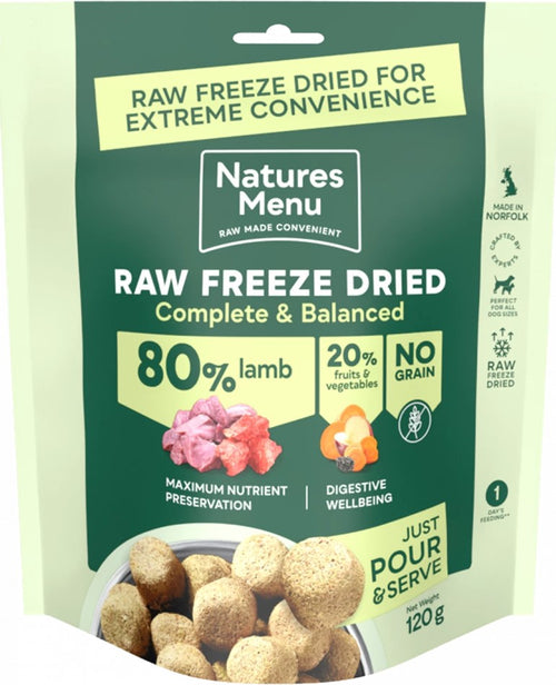 Natures Menu Freeze Dried 80/20 Lamb 120g