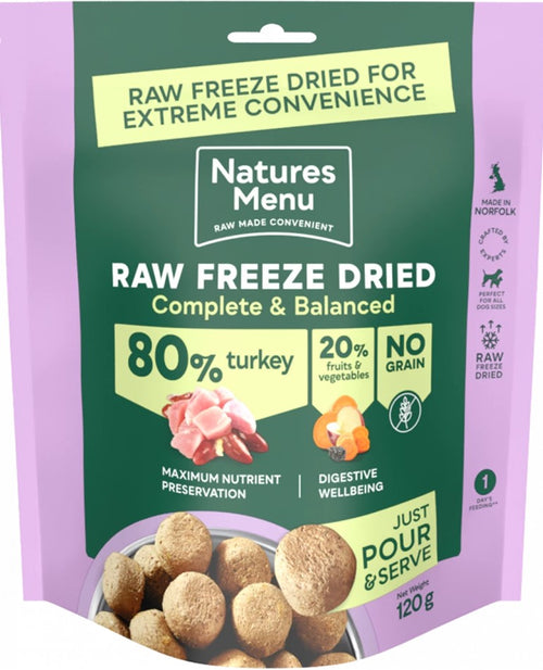 Natures Menu Freeze Dried 80/20 Turkey 120g