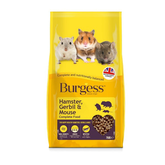 Burgess Hamster Gerbil & Mouse 750g