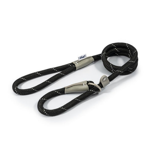 Ancol Viva Rope Slip Lead Black 1.5mx 12mm