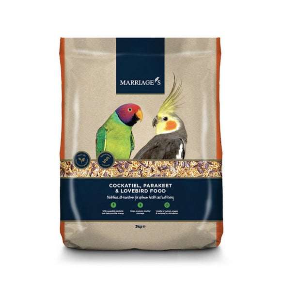 Marriages Cockatiel Parakeet Lovebird Food 3kg