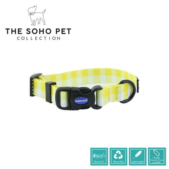 SOHO Yellow Check Collar Large