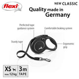 Flexi New Classic Tape Xs Black 3m 1-12kg