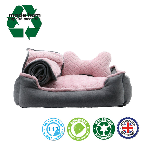 ANCOL Made From Dog Bed Set 60x50cm Pink