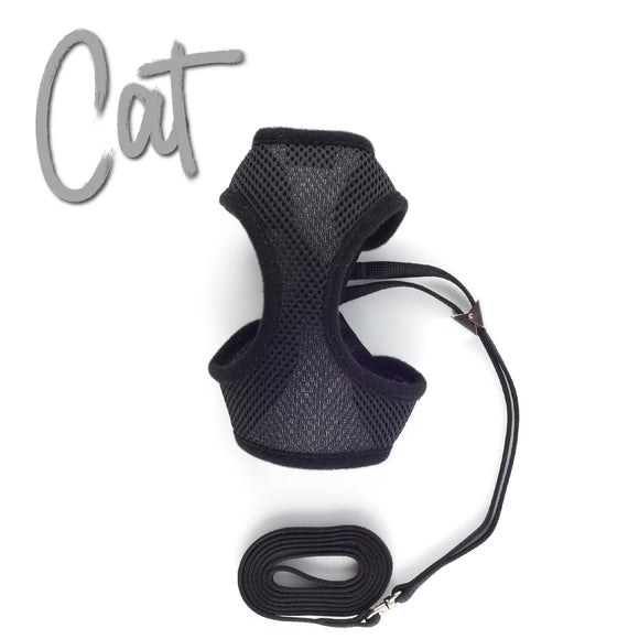 Ancol Cat Harness Soft Nylon Black Med