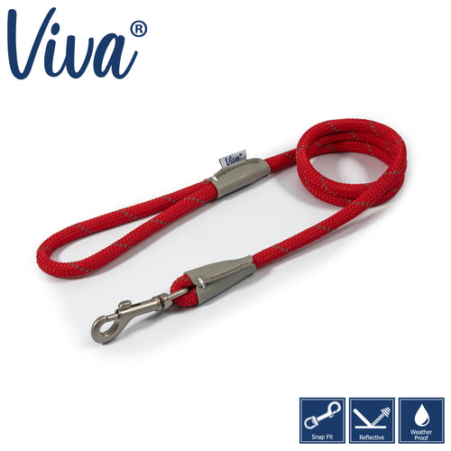 Ancol Viva Rope Lead Reflective Red 1.07mx10mm