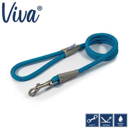 Ancol Viva Rope Lead Reflective Blue 1.07m10mm