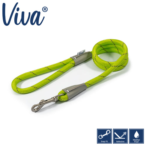 Ancol Viva Rope Lead Reflective Lime 1.07m12mm