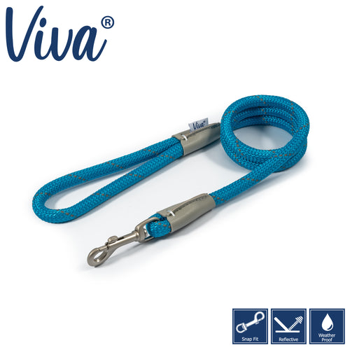 Ancol Viva Rope Lead Reflective Blue 1.07m12mm