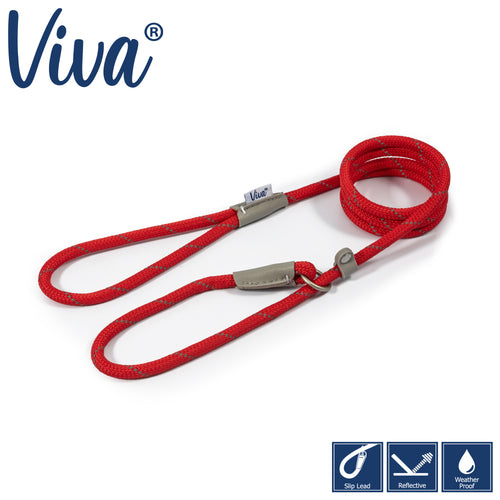 Ancol Viva Rope Slip Reflective Red 1.5mx8mm