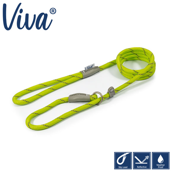Ancol Viva Rope Slip Reflective Lime 1.5mx8mm