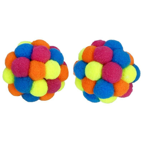 Tabby Patch Pom Pom Balls 2pcs