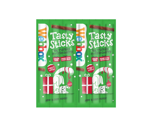 WEBBOX FESTIVE CAT STICKS TURKEY/CRANBERRY