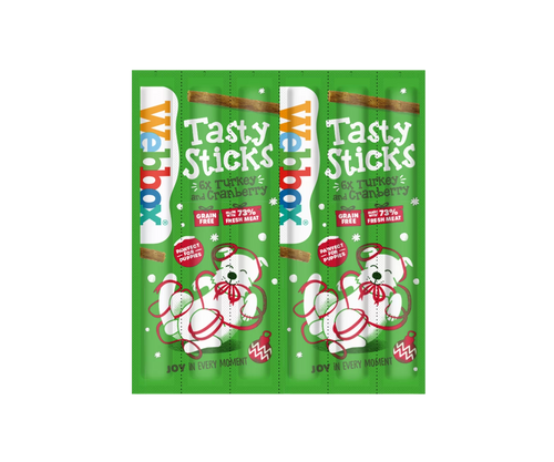 WEBBOX FESTIVE DOG STICKS TURKEY/CRANBERRY