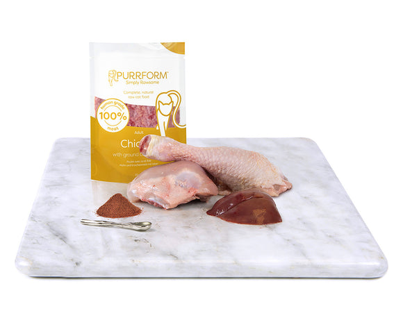 Purrform Chicken & Ground Bone with Liver 6x70g