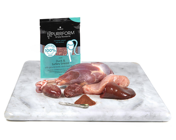 Purrform Duck & Turkey & Ground Bone with Heart & Liver