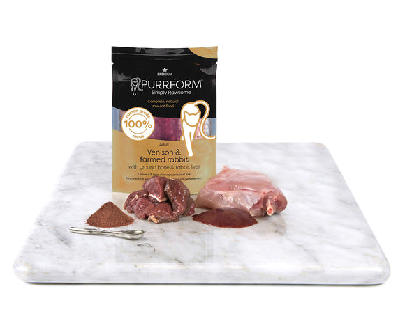 Purrform Venison & Farmed Rabbit & Ground Bone with rabbit liver 6x70g