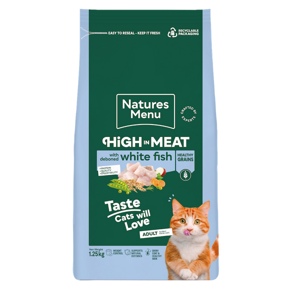 Natures Menu High Meat Grain Free White Fish Cat 1.25kg