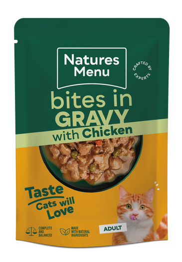 Natures Menu Cat Pouch Bites in Gravy Chicken 85g