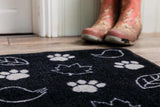 Pet Rebellion Black Dog Runner Country Walk Rug