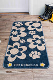 Pet Rebellion Stop Muddy Paws Flower Blue