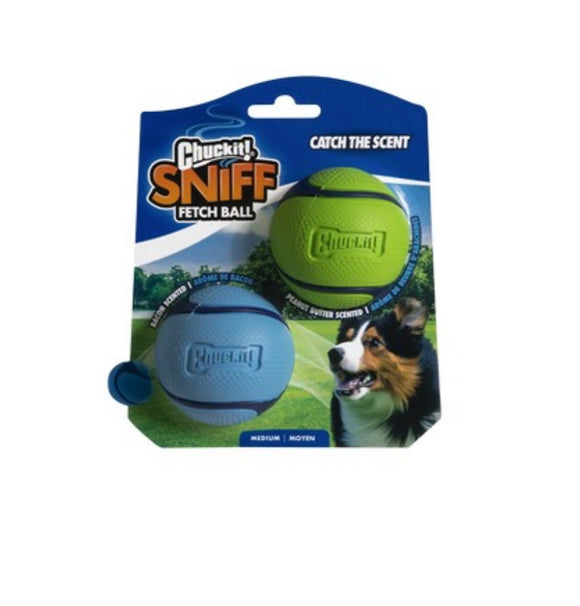 Chuckit Sniff Fetch Balls Medium 2 Pack