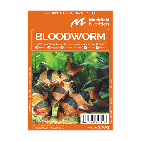 Monkfield Bloodworm Frozen Fish Food