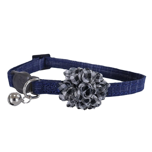 Designer blue scrunch cat collar - Clearway Pets