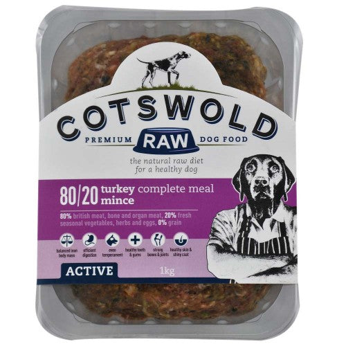Cotswold Raw Turkey Mince 1KG - Clearway Pets