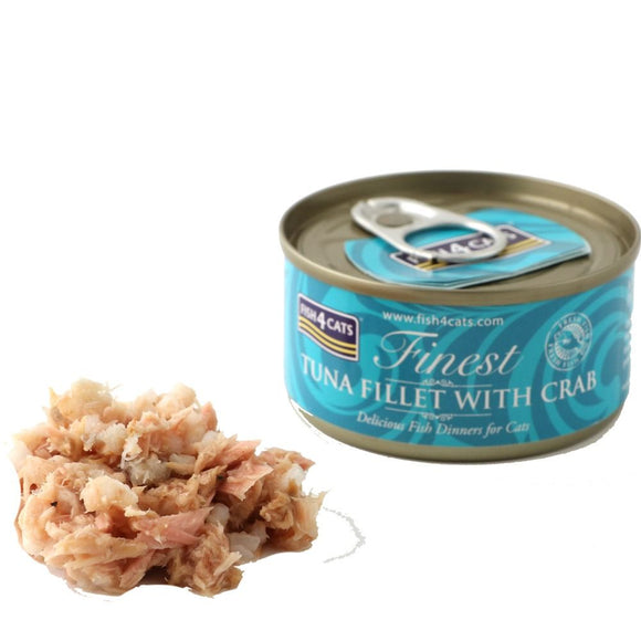 Fish4Cats Tuna Fillet with Crab 70g - Clearway Pets