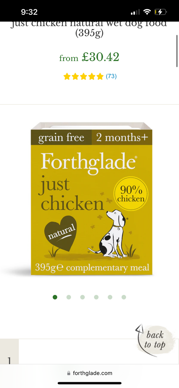 Forthglade Just Chicken Grain Free 395g - Clearway Pets