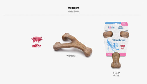 Benebone Puppy Wishbone Bacon Medium - Clearway Pets